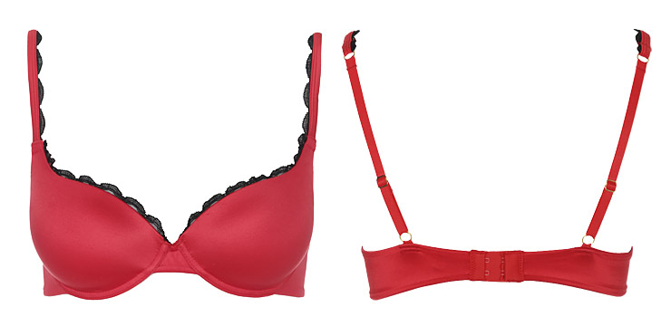 <em>心爱</em>品牌新品内衣花边新闻3/4中厚模杯聚拢红