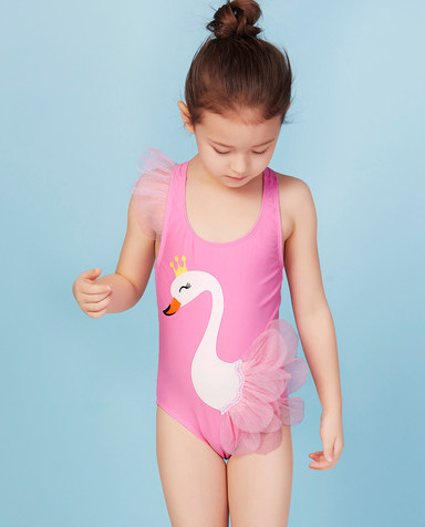 Aimer Kids泳衣|爱慕儿童梦幻天鹅连体泳衣AK167Y21