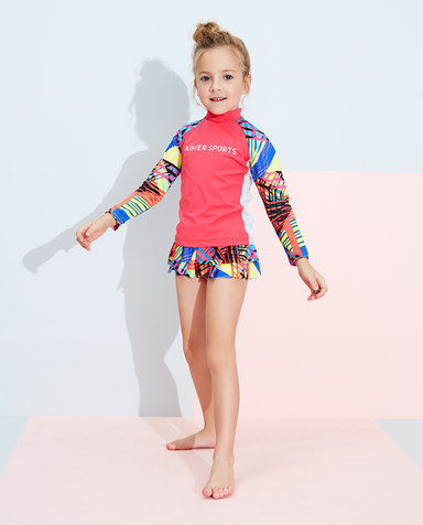 Aimer Kids泳衣|爱慕儿童3件装炫彩活力长袖泳衣套装AK1673222