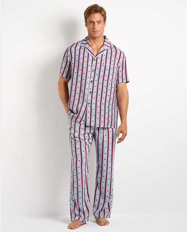 Aimer Men睡衣|爱慕先生梭织条纹印花长裤NS42D821