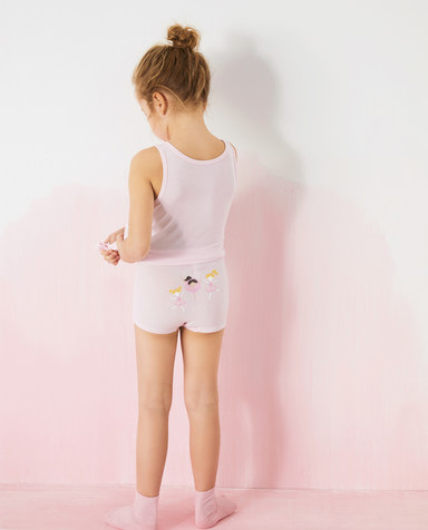 Aimer Kids内裤|爱慕儿童天使小裤MODAL印花女孩芭蕾女孩中腰平角裤AK1234091