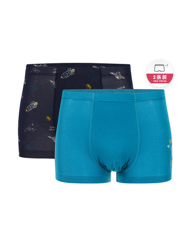 Aimer Junior内裤|爱慕少年探秘太空少男中腰平角裤两件包AJ2233631