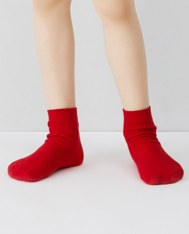 Aimer Kids袜子|爱慕儿童袜子中性红罗纹童袜AK3944563