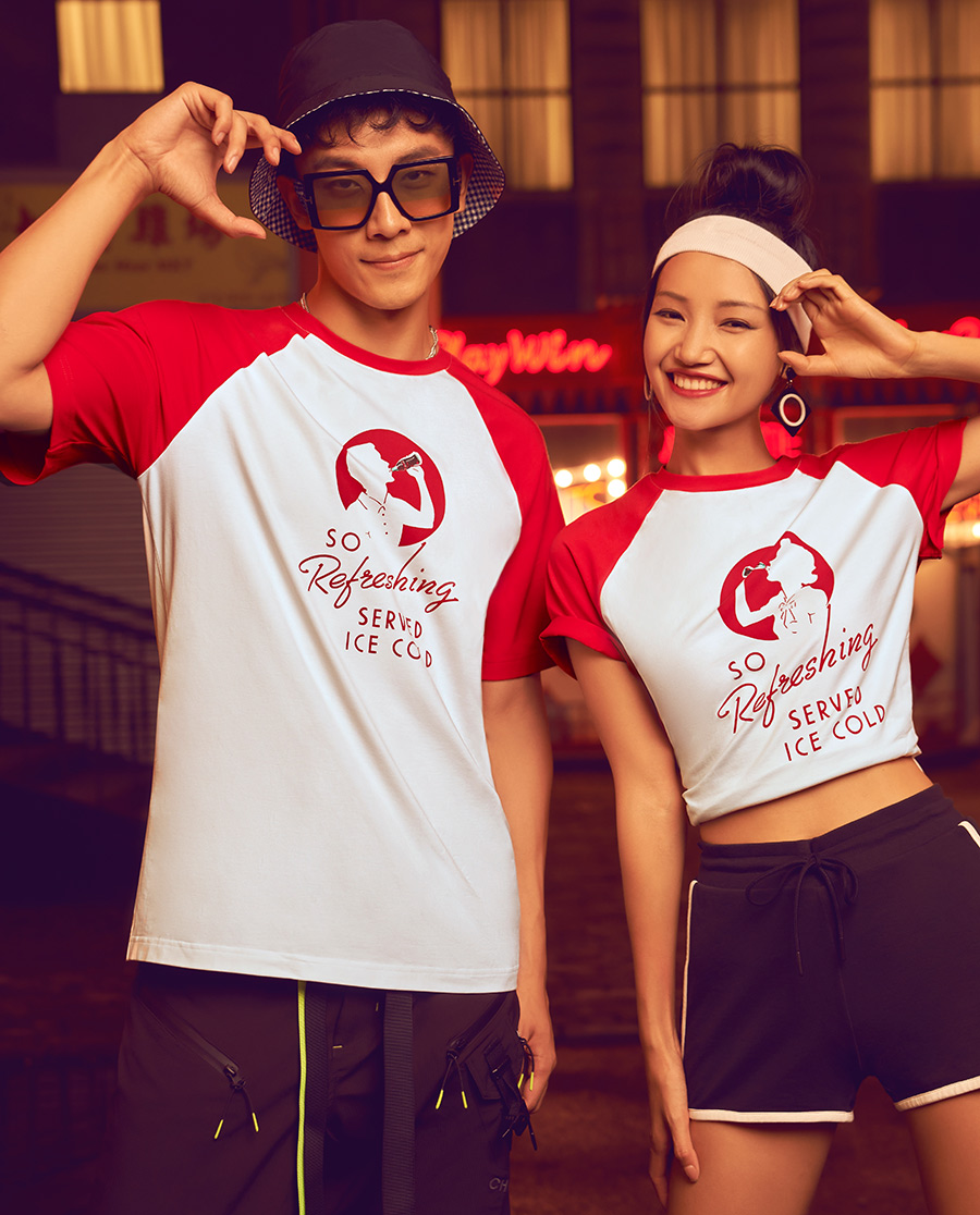 爱美丽可口可乐大系列短袖T恤（情侣）IM45BBC2