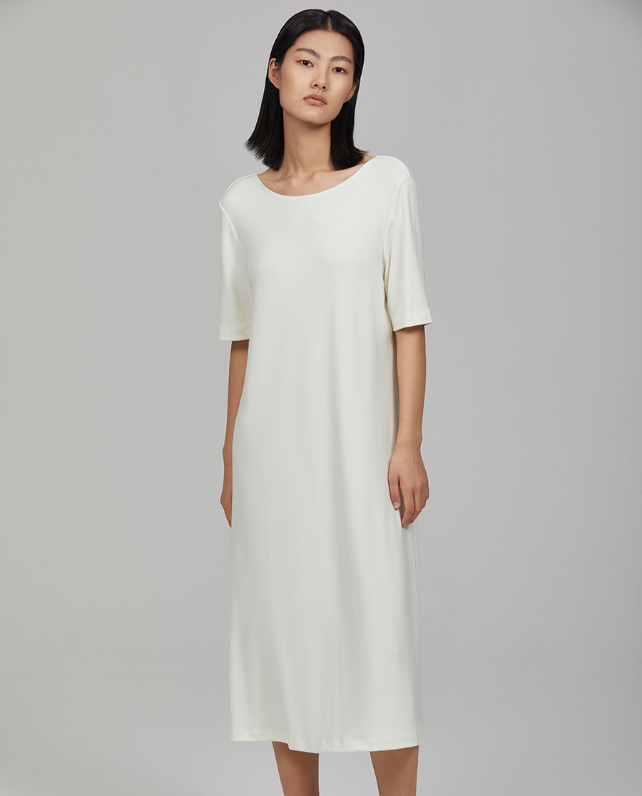 Aimer CHUANG睡衣|爱慕·CHUANG温泉系列针织短袖长裙CA840092