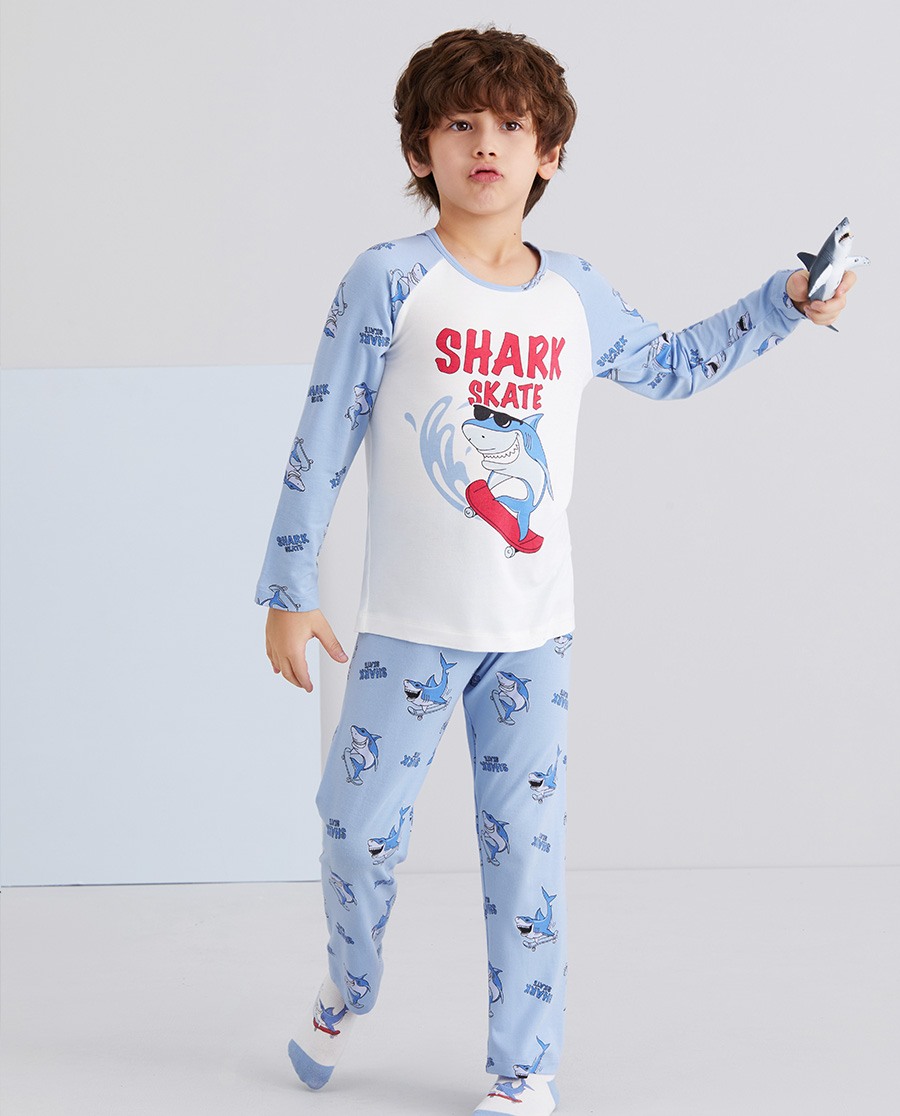 Aimer Kids睡衣|爱慕儿童滑板鲨鱼男孩长睡裤AK2425091