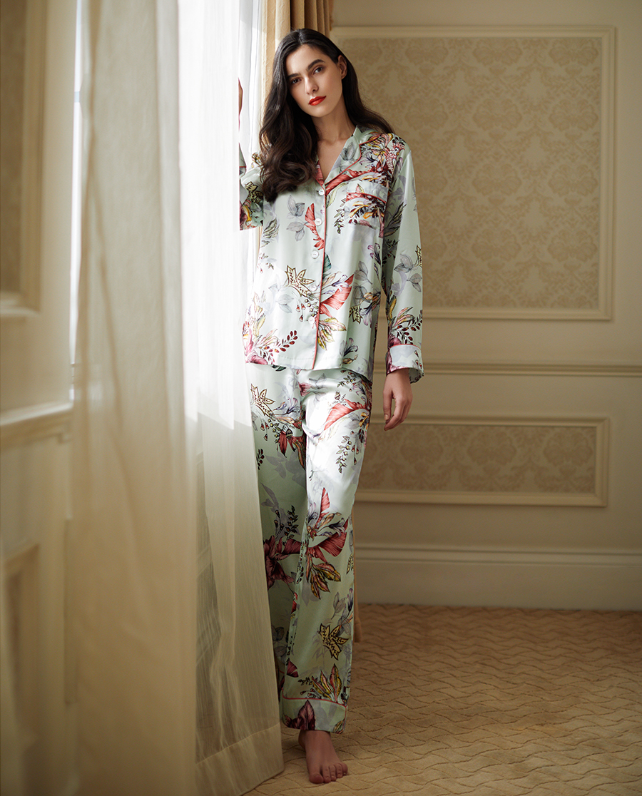 luna di seta睡衣|花海系列真丝分身睡衣