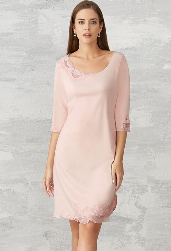 爱慕家品舒享情愫七分袖中款家居睡裙ah21g72