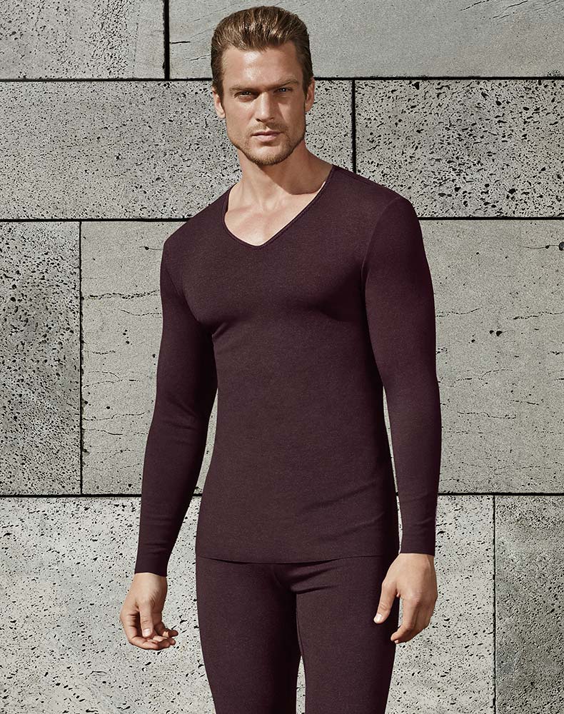 爱慕先生羊绒v领长袖上衣ns72m21