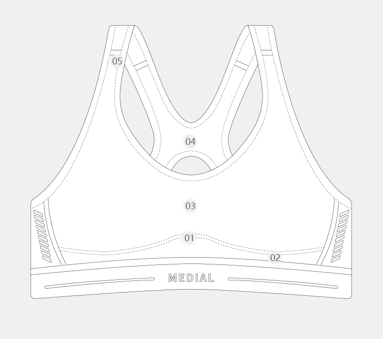 清爽的三排扣款式 04.后背挖洞设计 05.背心式宽肩带肩带